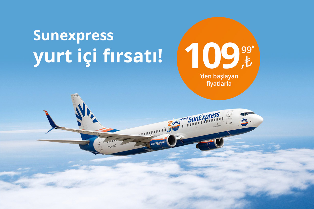 SunExpress Yurt İçi Uçuşlarda İndirim Fırsatı